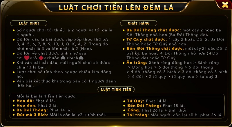 cách chơi Tiến Lên Đếm Lá