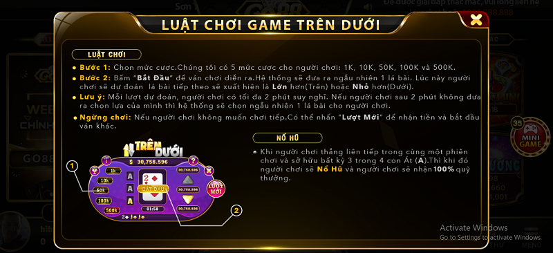 luật trên dưới go88