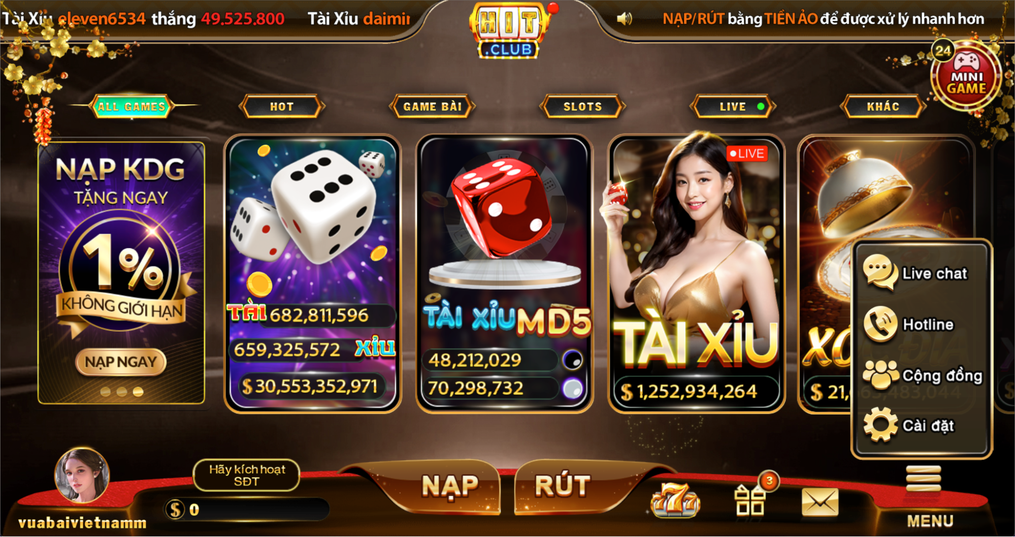 cổng game hitclub